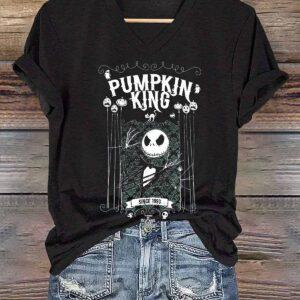 Women’s Jack Skellington Pumpkin King Halloween Shirt