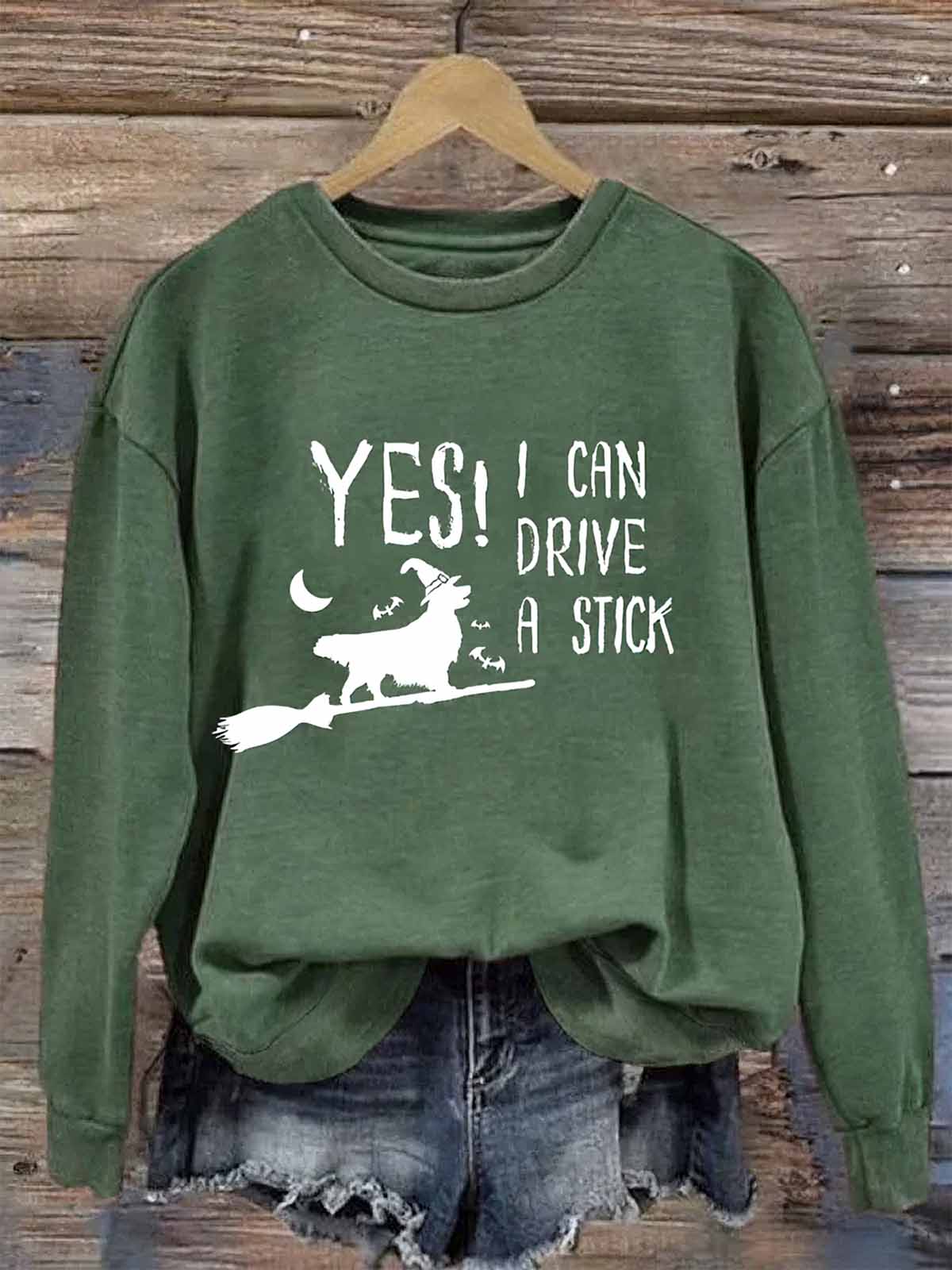 Women’s Witchy Dog Yes I Can Drive A Stick Print Shirt Women’s Witchy Dog Yes I Can Drive A Stick Print Shirt