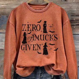 Women's Zero Amucks Given Halloween Shirt 1 Women's Zero Amucks Given Halloween Shirt