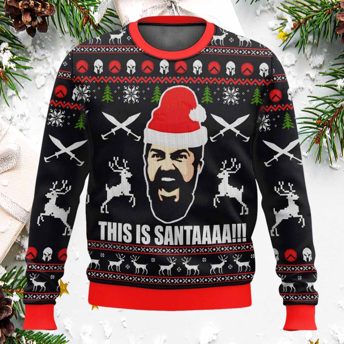300 Sparta This is Santa Christmas Ugly Sweater 300 Sparta This is Santa Christmas Ugly Sweater