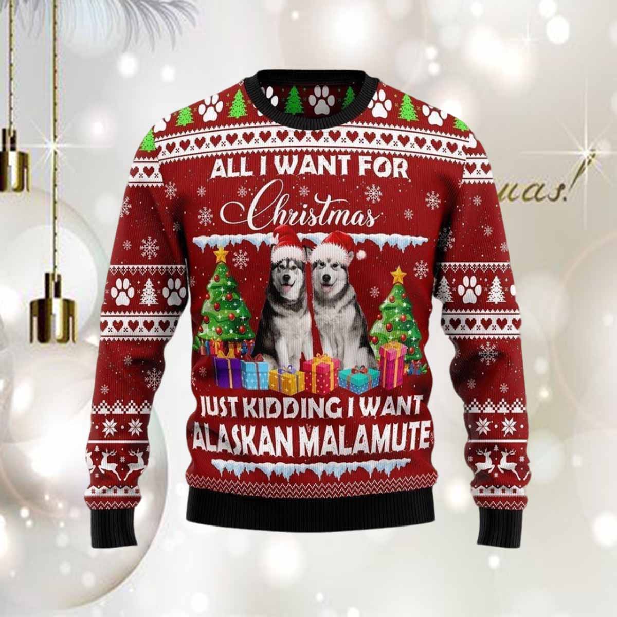 Alaskan Malamute Is All I Want For Christmas Sweater Alaskan Malamute Is All I Want For Christmas Sweater