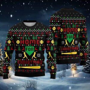 Baseball Home Run Ugly Christmas Sweater Baseball Home Run Ugly Christmas Sweater