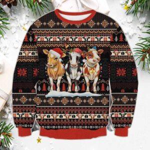 Beautiful Cow Christmas Ugly Christmas Sweater Beautiful Cow Christmas Ugly Christmas Sweater