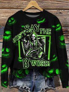 Beetlejuice Don’t Say The B Word Print Halloween Shirt