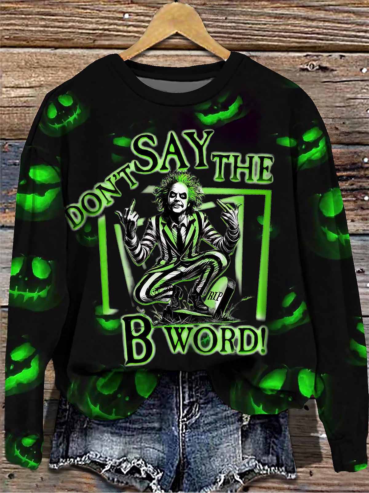 Beetlejuice Don't Say The B Word Print Halloween Shirt Beetlejuice Don't Say The B Word Print Halloween Shirt