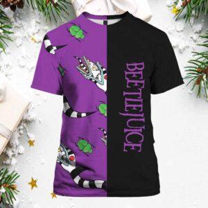 Beetlejuice Halloween Horror Movie Inspired Contrast Color V Neck T Shirt