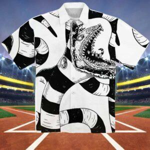 Beetlejuice Men’s Classic Halloween Horror Cozy Hawaiian Shirt