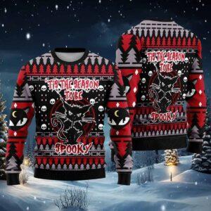 Black Cat Spooky Halloween Ugly Christmas Sweater Black Cat Spooky Halloween Ugly Christmas Sweater
