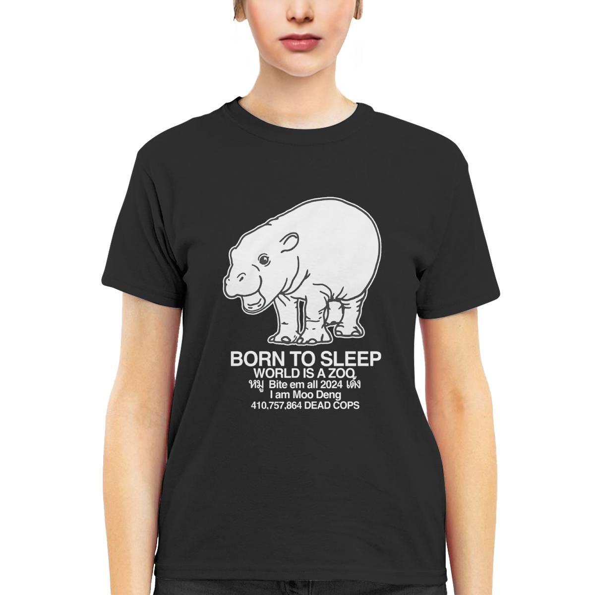 Born To Sleep World Is A Zoo Moo Deng Shirt Born To Sleep World Is A Zoo Moo Deng Shirt