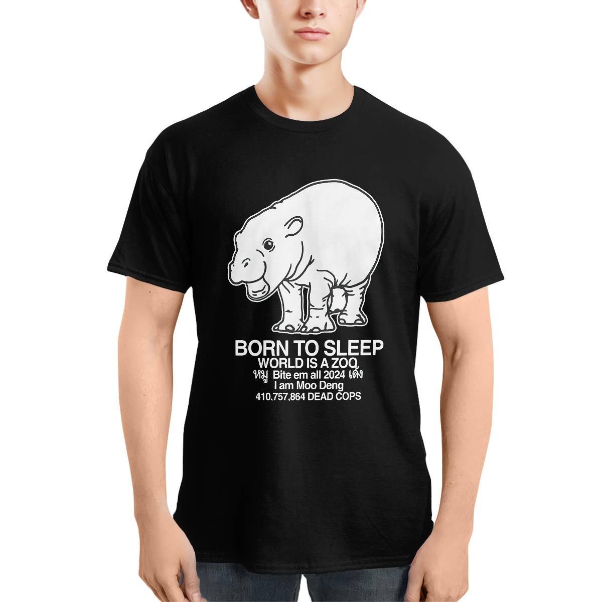 Born To Sleep World Is A Zoo Moo Deng Shirt Born To Sleep World Is A Zoo Moo Deng Shirt