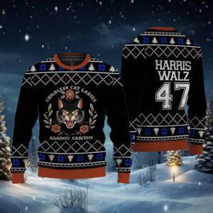Childless Cat Ladies Against Facism Christmas Sweater