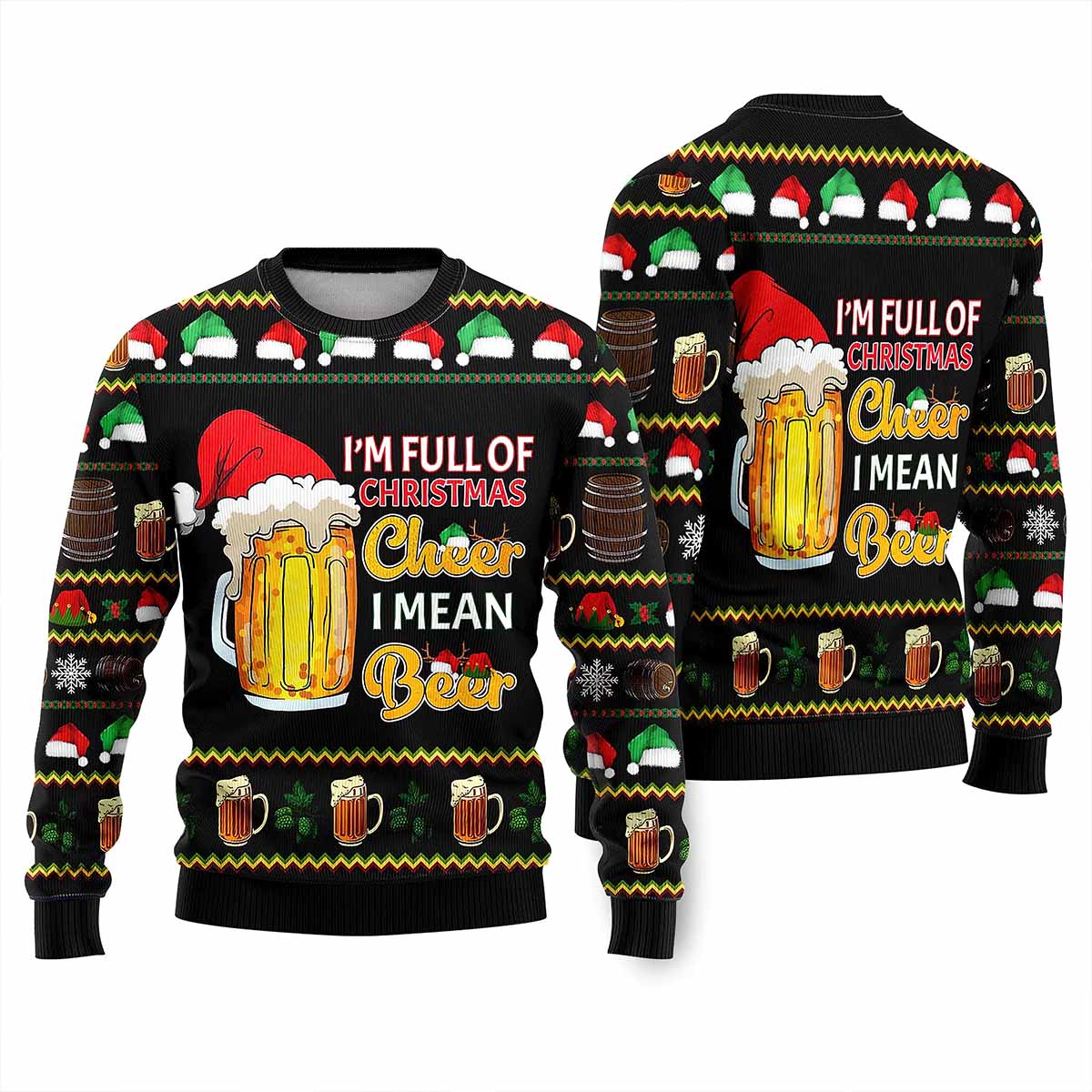 Christmas Cheer Beer Ugly Christmas Sweater Christmas Cheer Beer Ugly Christmas Sweater