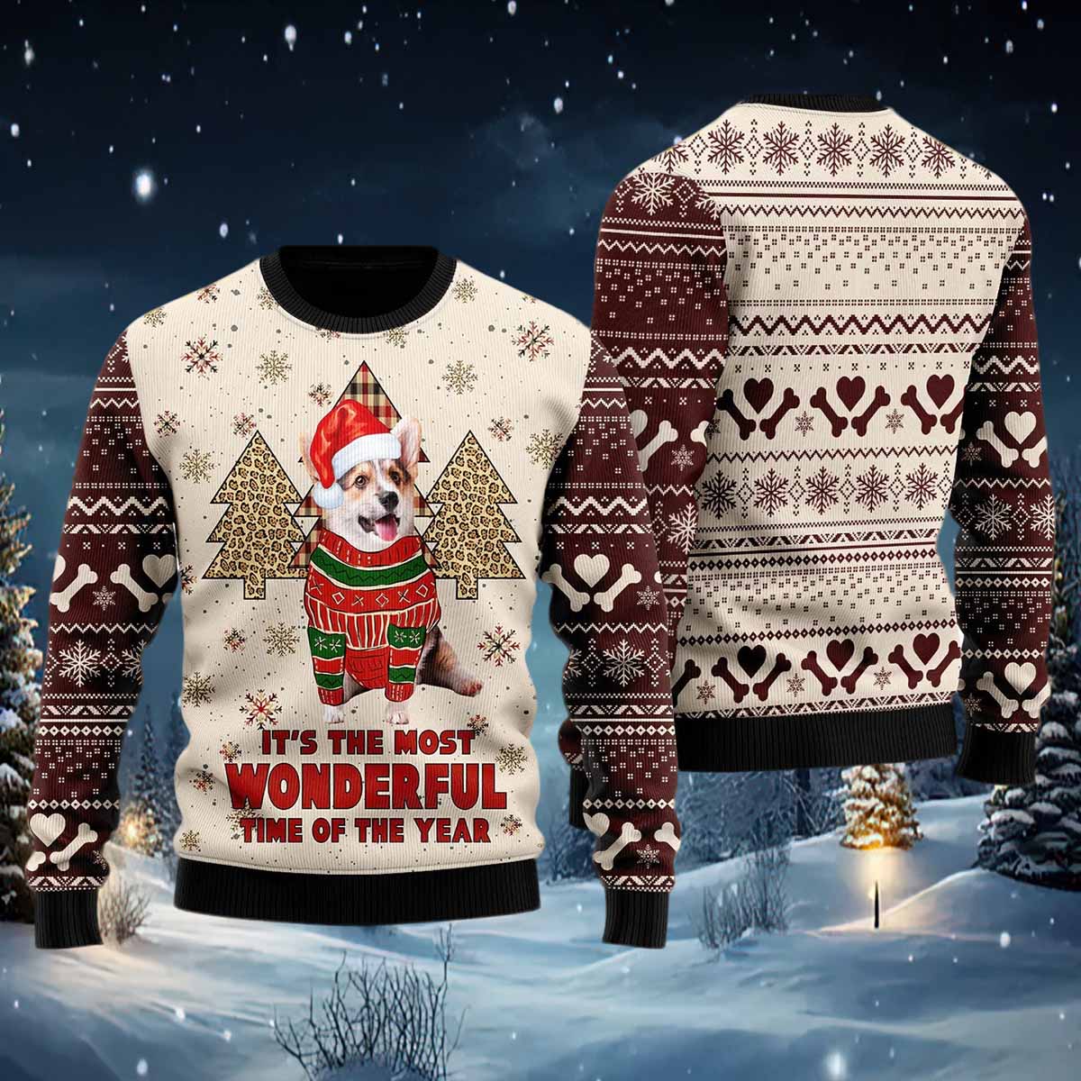 Corgi The Most Beautiful Time Ugly Christmas Sweater Corgi The Most Beautiful Time Ugly Christmas Sweater