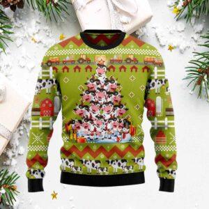 Cow Pine Tree Ugly Christmas Sweater Cow Pine Tree Ugly Christmas Sweater