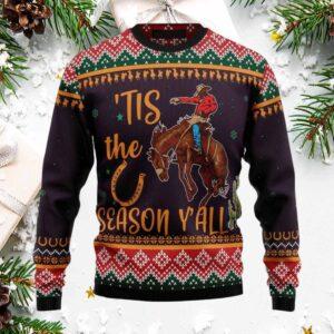Cowboy Tis The Season Y’all Christmas Sweater