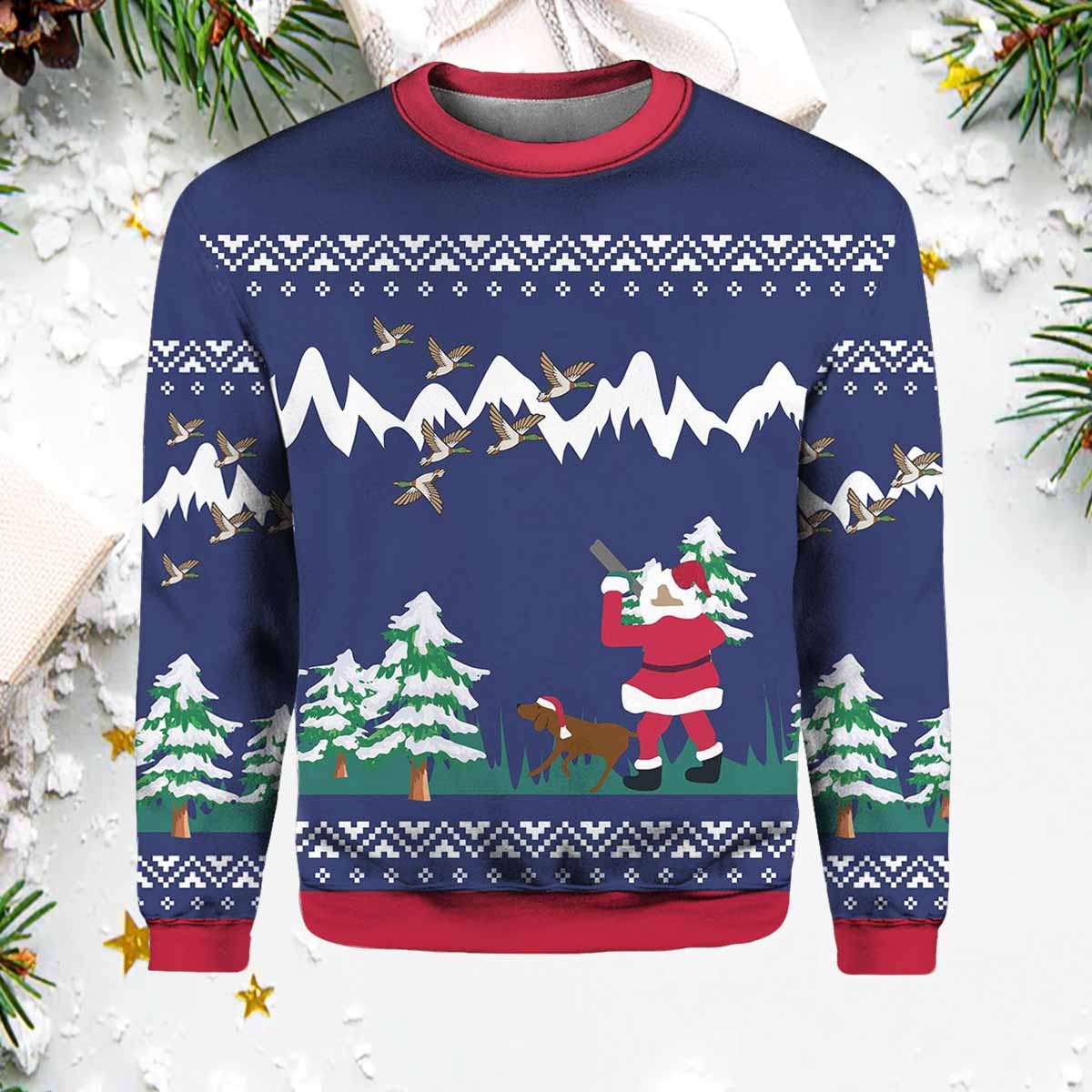 Duck Hunter Santa Ugly Christmas Sweater Duck Hunter Santa Ugly Christmas Sweater
