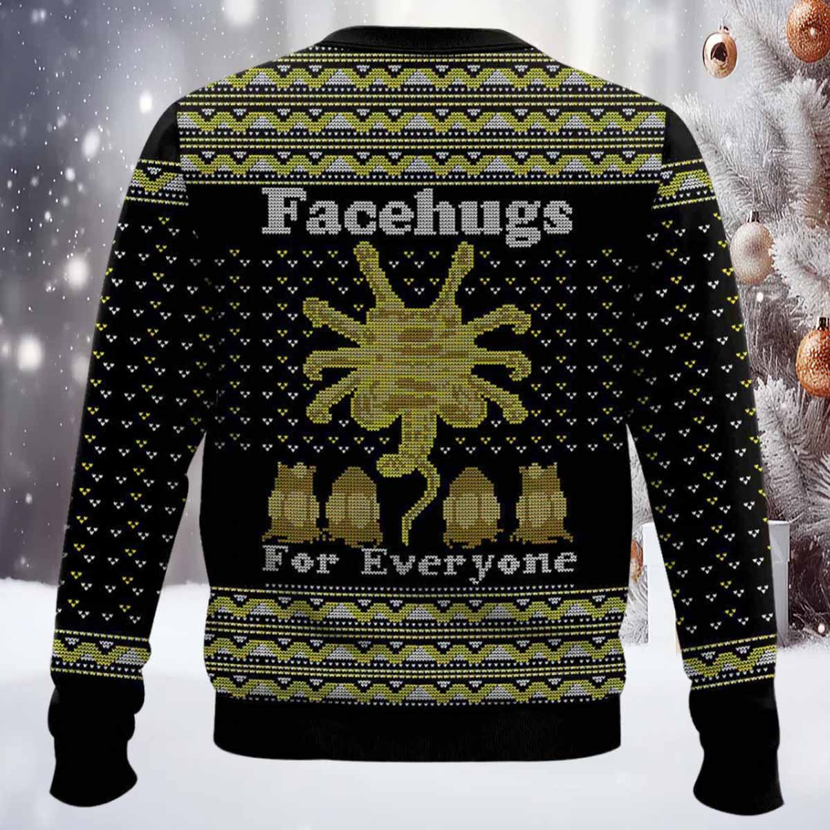 Face Hugs For Everyone Alien Ugly Sweater Face Hugs For Everyone Alien Ugly Sweater