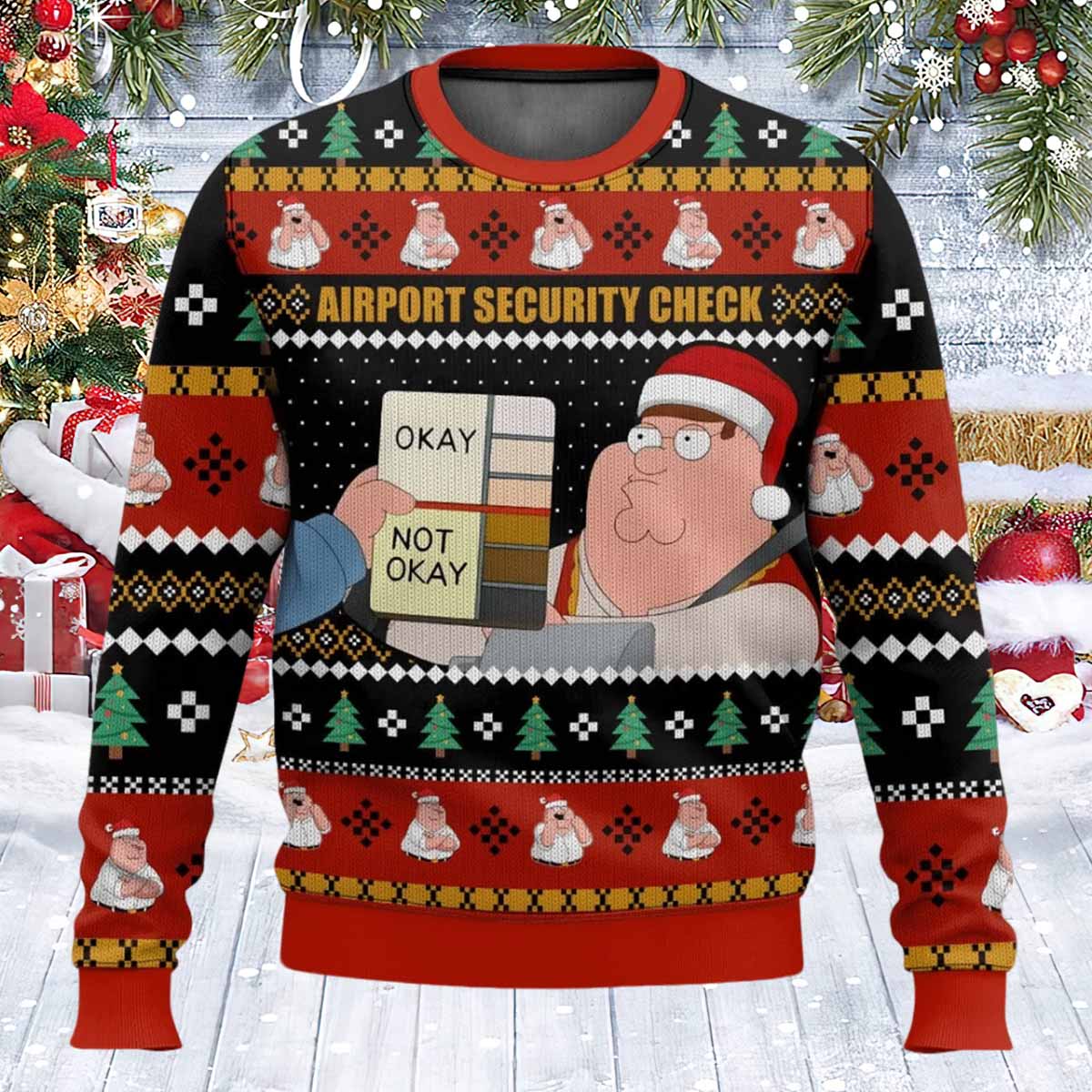 Family Guy meme Security Check Christmas Ugly Sweater Family Guy meme Security Check Christmas Ugly Sweater