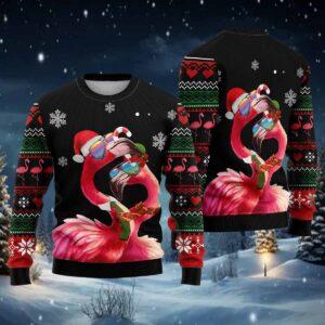 Flamingo Couple Ugly Christmas Sweater Flamingo Couple Ugly Christmas Sweater