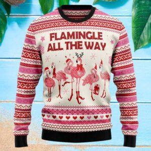 Flamingo Flamingle All The Ways Pink Christmas Sweater Flamingo Flamingle All The Ways Pink Christmas Sweater