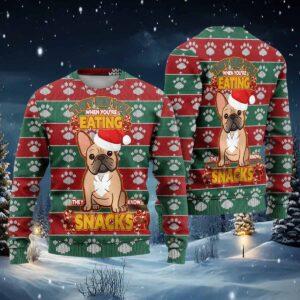 French Bulldog They See You When You Are Eating Christmas Ugly Christmas Sweater