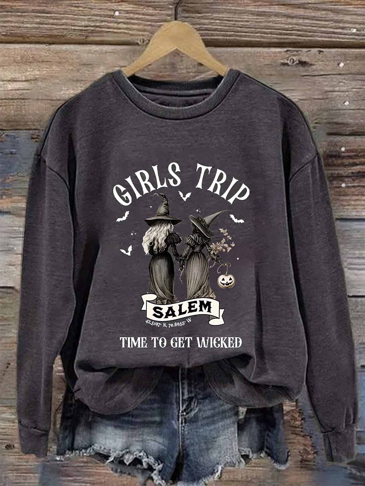 Girls Trip Salem Time To Get Wicked Halloween Shirt Girls Trip Salem Time To Get Wicked Halloween Sweatshirt