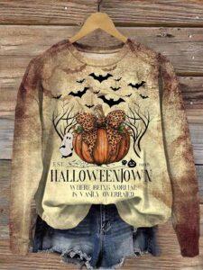 Halloween Town Est 1998 Where Being Normal Is Vasily Overrated Printed Sweatshirt Halloween Town Est 1998 Where Being Normal Is Vasily Overrated Printed Sweatshirt