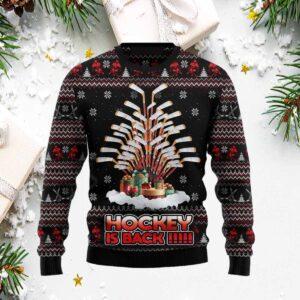 Hockey Christmas Tree Ugly Sweater Hockey Christmas Tree Ugly Sweater