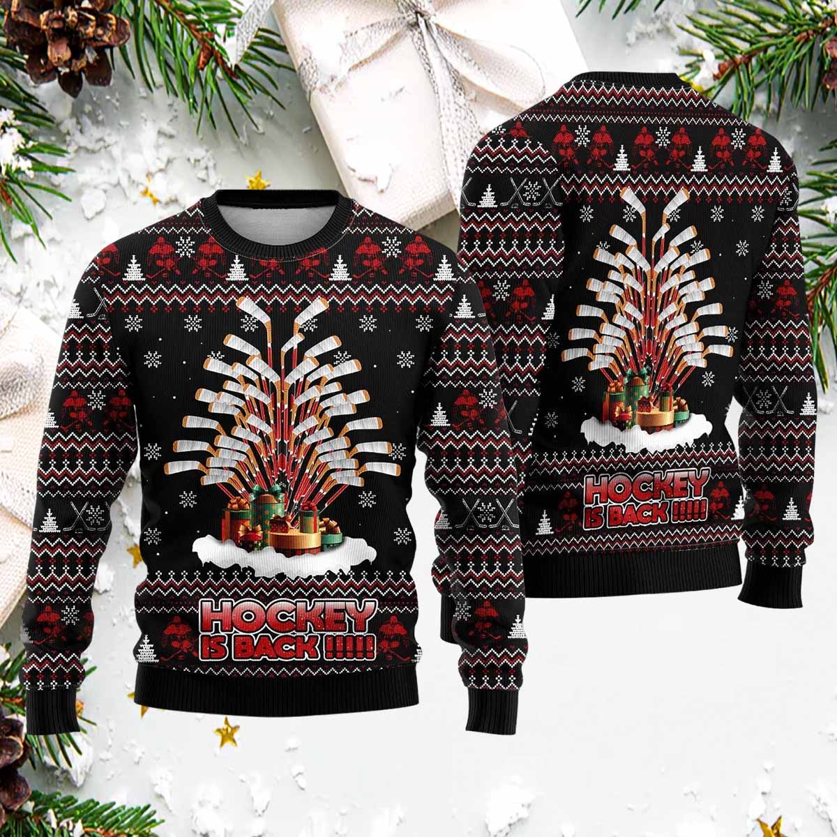 Hockey Is Back Ugly Christmas Sweater Hockey Is Back Ugly Christmas Sweater