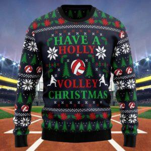 Holly Volley Volleyball Ugly Christmas Sweater Holly Volley Volleyball Ugly Christmas Sweater