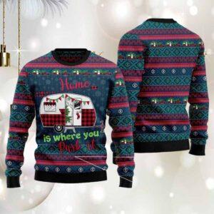 Home Is Where You Park It Ugly Christmas Sweater
