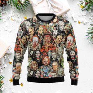 Horror Movie Halloween Ugly Christmas Sweater Horror Movie Halloween Ugly Christmas Sweater