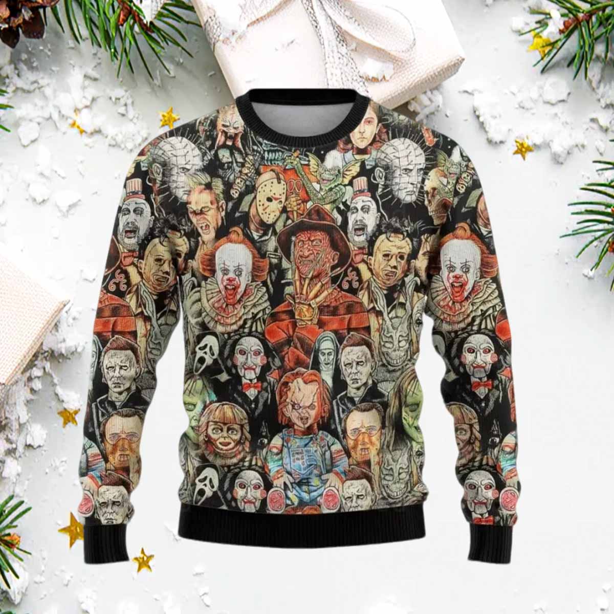 Horror Movie Halloween Ugly Christmas Sweater Horror Movie Halloween Ugly Christmas Sweater