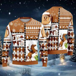 Horse Cowboy Merry Ugly Christmas Sweater Horse Cowboy Merry Ugly Christmas Sweater