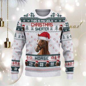 Horse Green Ugly Christmas Sweater Horse Green Ugly Christmas Sweater