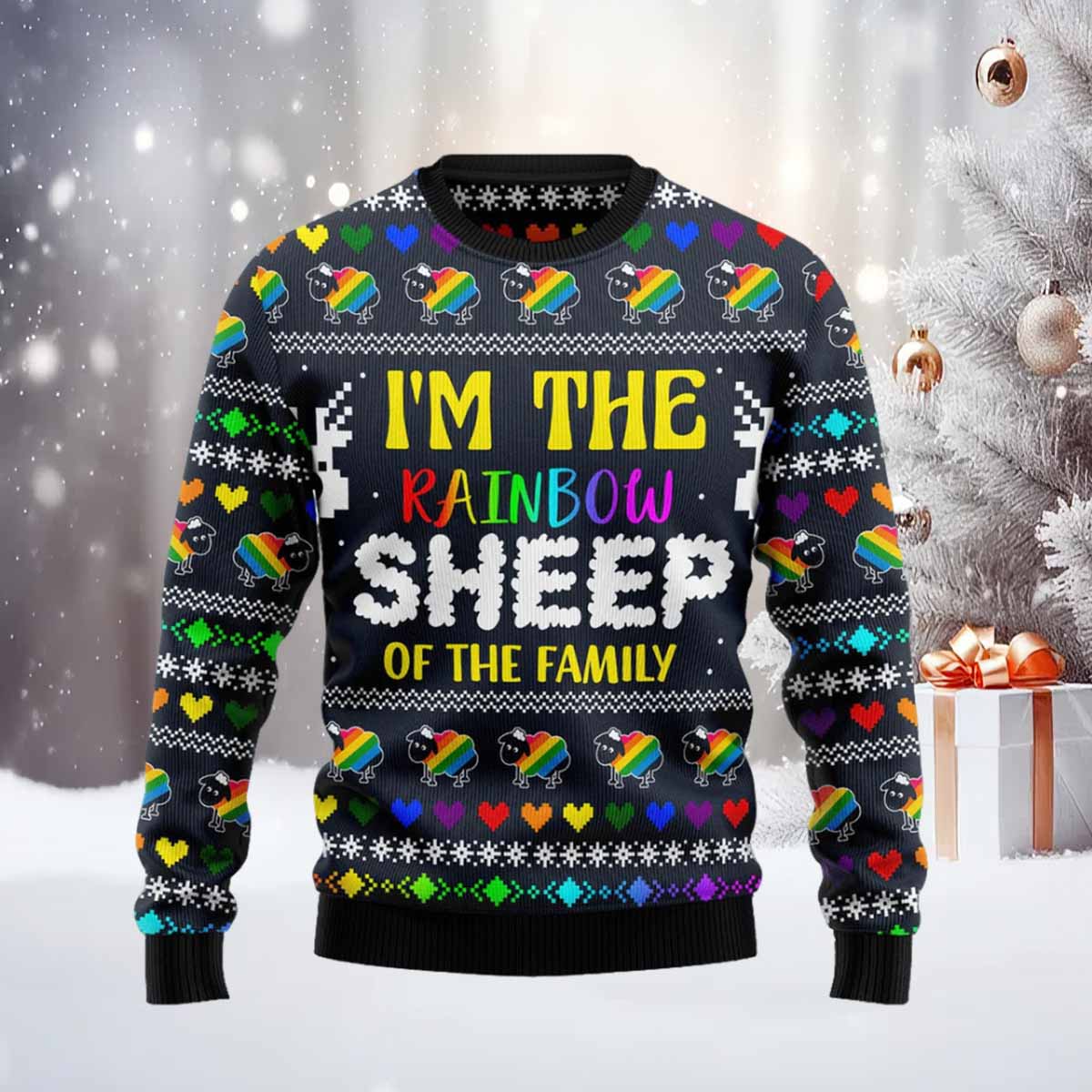 I Am The Rainbow Sheep Of Family Ugly Christmas Sweater I Am The Rainbow Sheep Of Family Ugly Christmas Sweater
