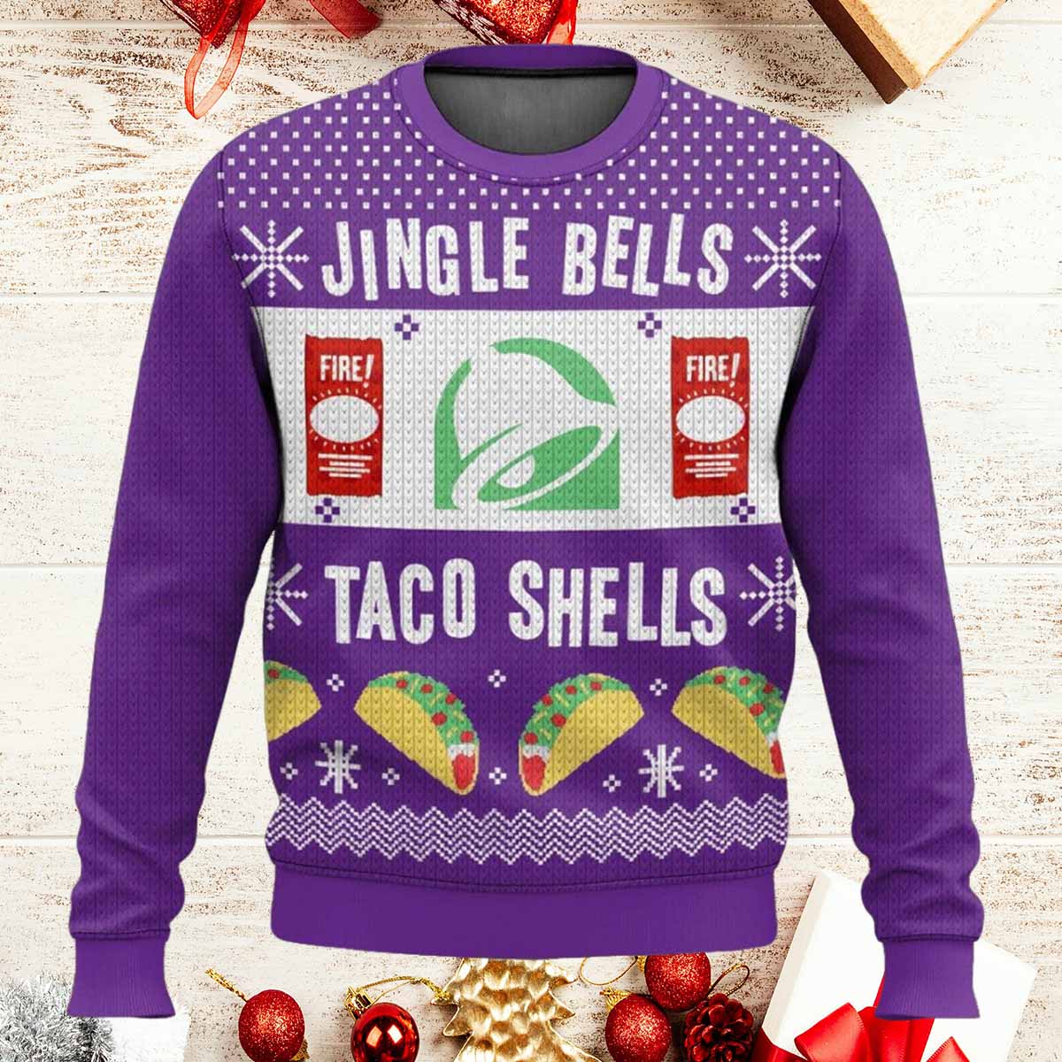 Jingle Bells Taco Shells Christmas Sweater Jingle Bells Taco Shells Ugly Sweater