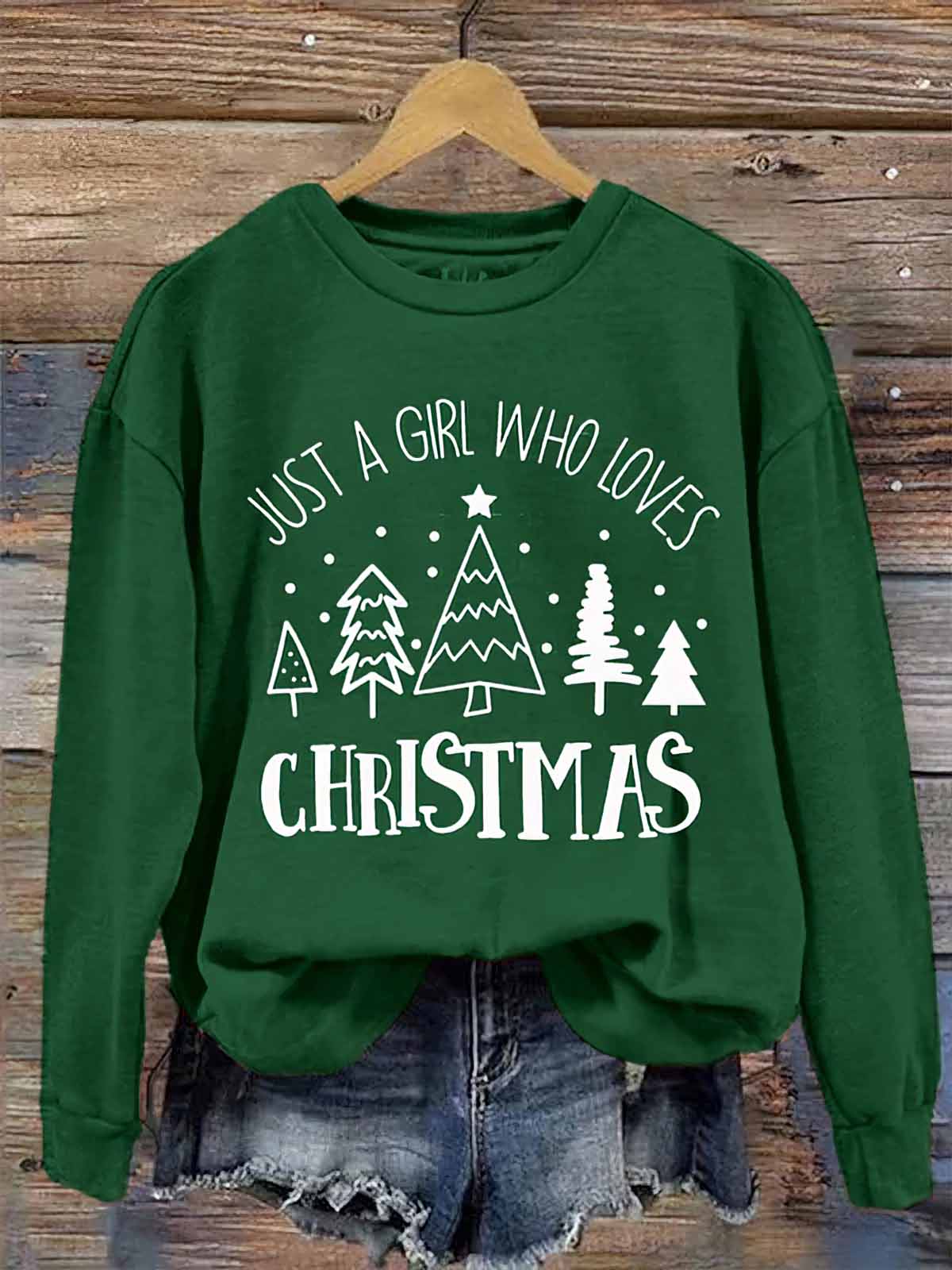 Just A Girl Who Loves Christmas Sweatshirt Just A Girl Who Loves Christmas Sweatshirt