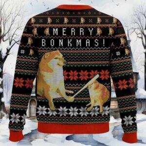Merry Bonkmas Dog Meme Ugly Christmas Sweater