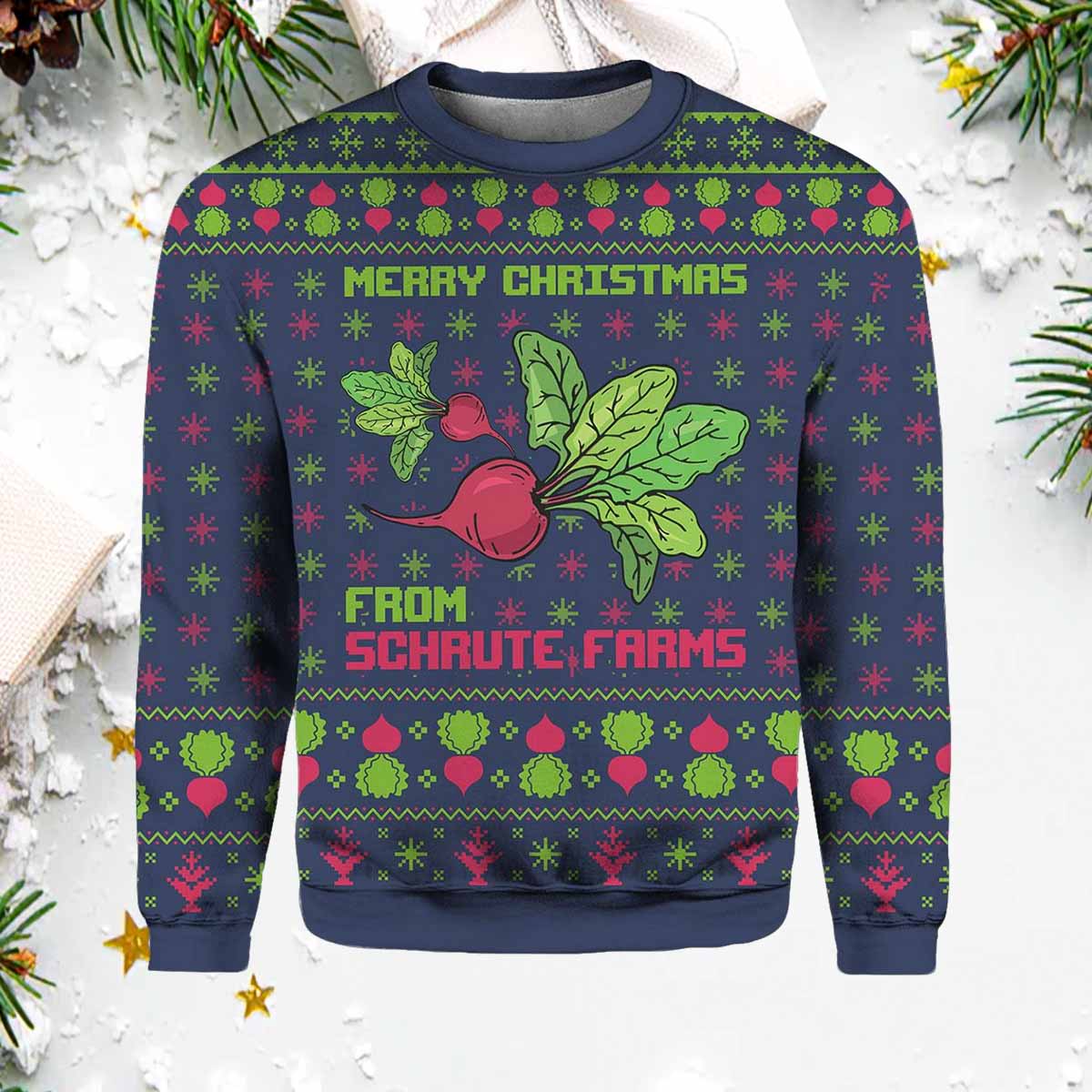 Merry Christmas From Schrute Farms Ugly Christmas Sweater Merry Christmas From Schrute Farms Ugly Christmas Sweater