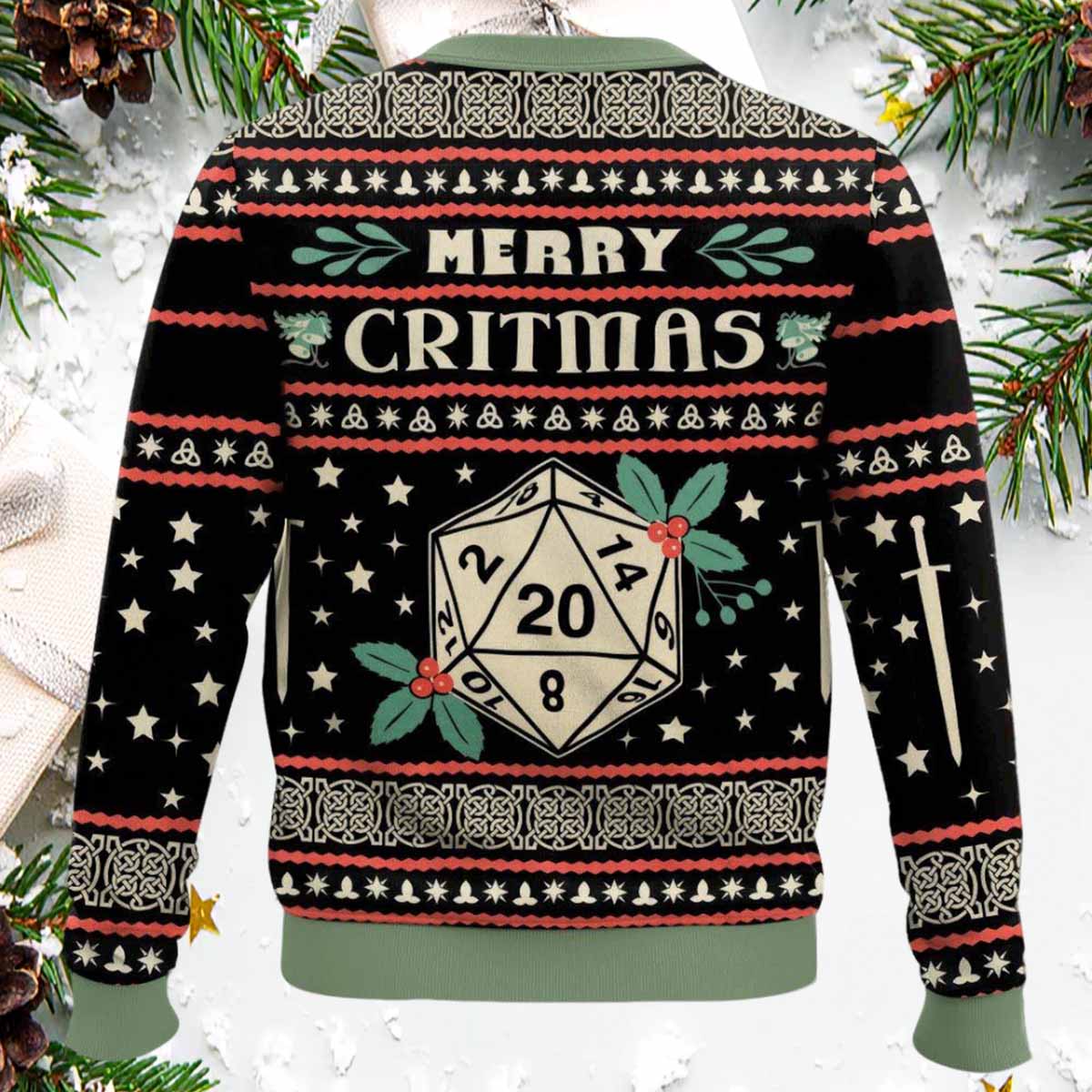 Merry Critmas Dungeons And Dragons Ugly Sweater Merry Critmas Dungeons And Dragons Ugly Sweater