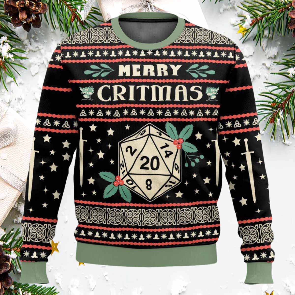 Merry Critmas Dungeons And Dragons Ugly Sweater Merry Critmas Dungeons And Dragons Ugly Sweater