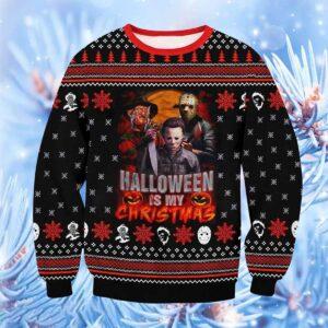 Michael Jason And Krueger Halloween Is My Christmas Sweater