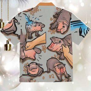 Moo Deng Cute Baby Hippo Hawaiian Shirt 1 Moo Deng Cute Baby Hippo Hawaiian Shirt