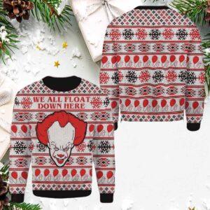 Pennywise We All Float Down Here Christmas Ugly Sweater