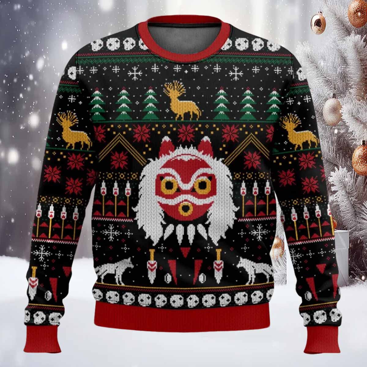 Princess Mononoke Ugly Christmas Sweater Princess Mononoke Ugly Christmas Sweater