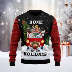 Pug Home For The Holidays Ugly Christmas Sweater