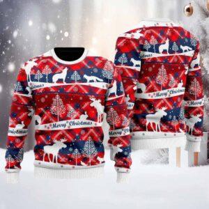 Red Blue Light Up Ugly Christmas Sweater