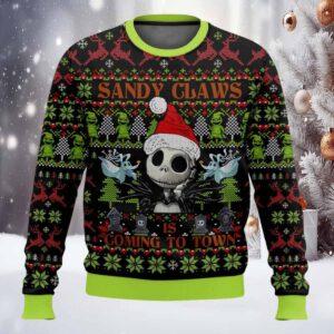 Sandy Claws Is Coming To Town Jack Skellington Christmas Sweater