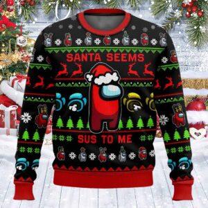 Santa Seems Sus To Me Among Us Ugly Sweater